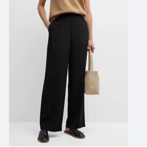 Lafayette 148 New York Womens Black Wide leg Silk Pants work 12